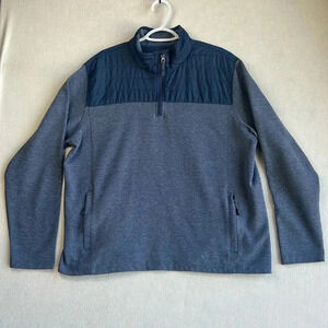 Eddie Bauer Mens XL 1/4 Zip Pullover Lightweight Sweatshirt Blue